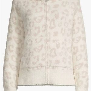 Cream Teddy Jacket with Textured Fabric and Zip-Up Style